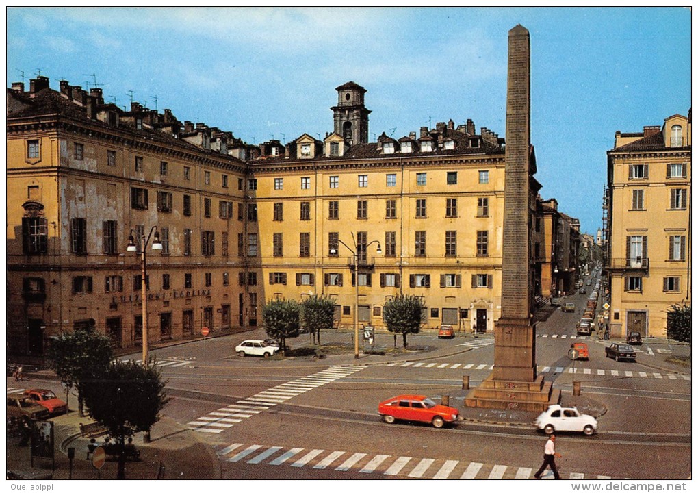 D3806 "TORINO - PIAZZA SAVOIA" ANIMATA - AUTO '60. CART. ORIG. NON SPEDITA - Plaatsen & Squares