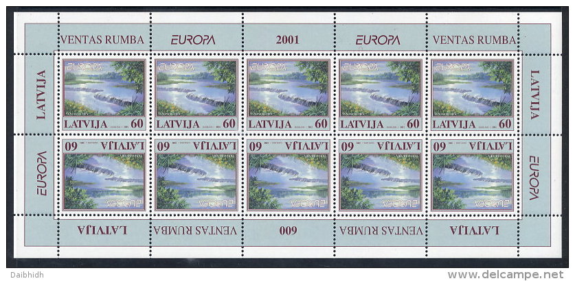 LATVIA 2001 Europa: Water Resources Sheetlet MNH / **.  Michel 544 Kb - Lettonie