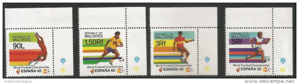 Maldives Mint MNH  Set Of 4 Stamp, SCOTT # 961-4 IGPC 1982 ( WORLD CUP ; ESPANA 82 ; FOOTBALL ; SOCCER - Autres & Non Classés
