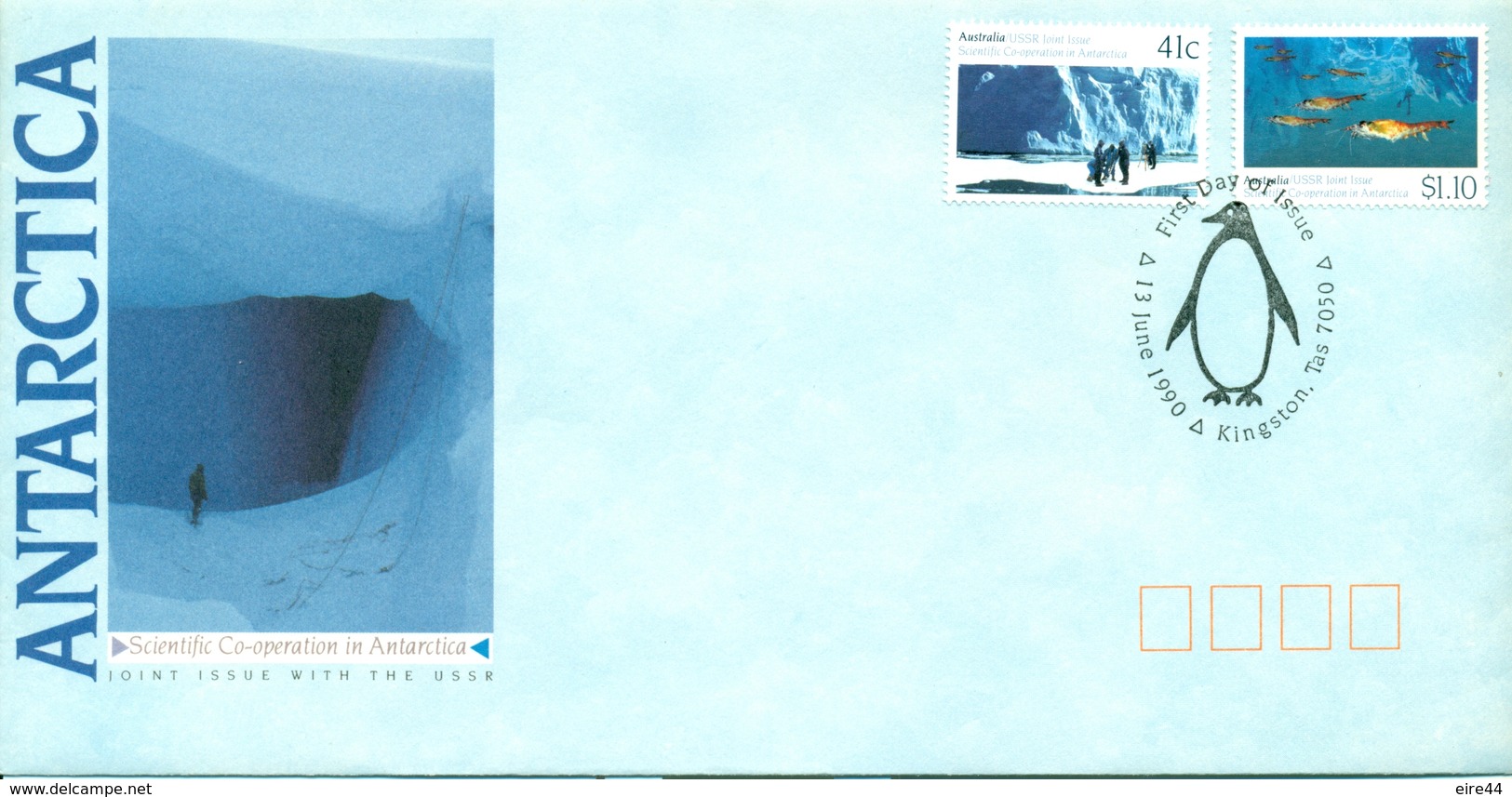 AAT Australia Antarctic  1990 5 FDC USSR Mawson Davis Scientific Co-operation Antarctic - Colecciones & Series