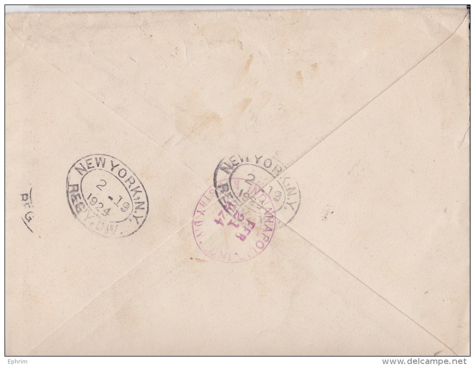 ZAGREB - Air Mail Cover 1924 To Indianapolis Via New York - Enveloppe Recommandée Yougoslavie - Hrvata Hrvatska Croatie - Lettres & Documents