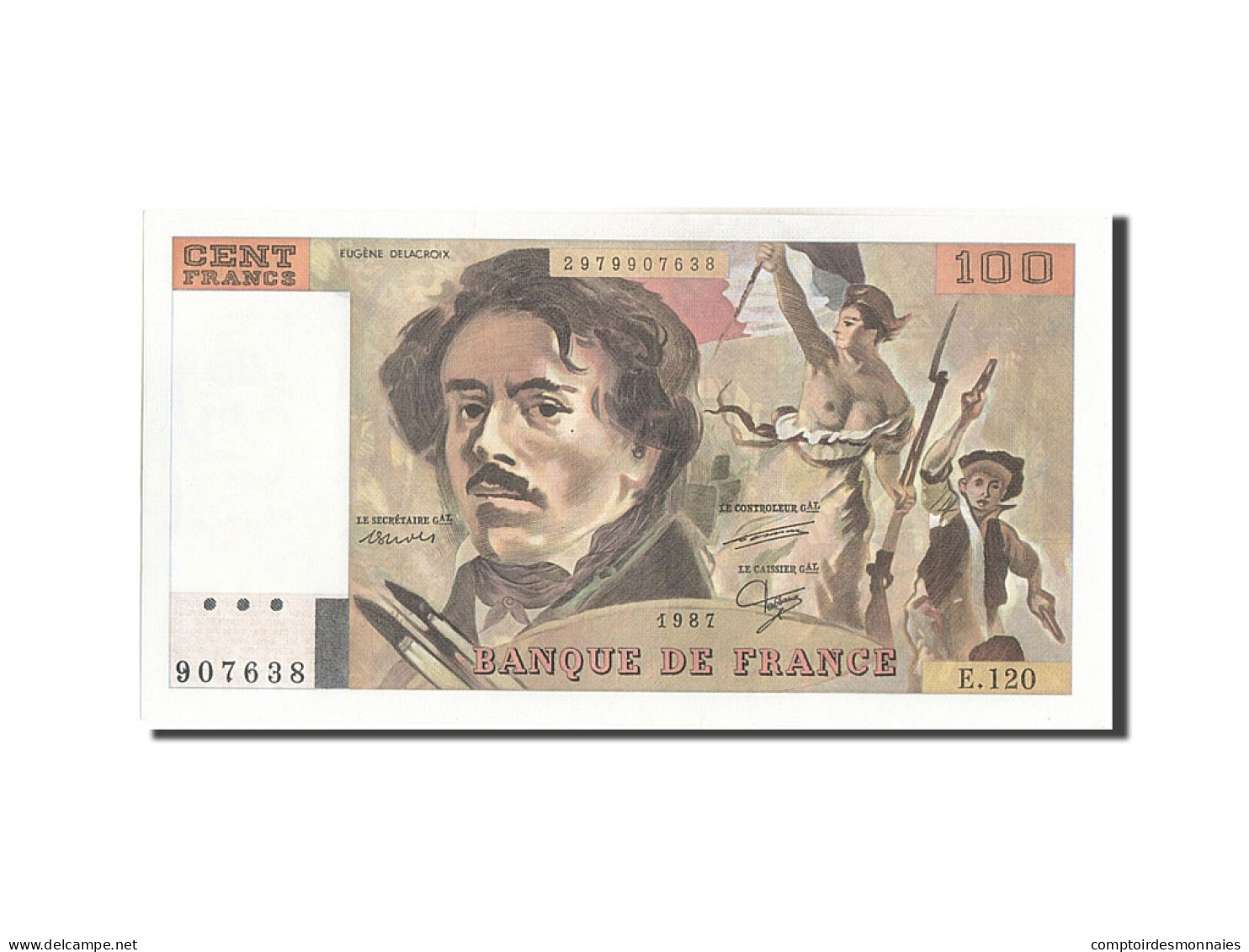 Billet, France, 100 Francs, 100 F 1978-1995 ''Delacroix'', 1987, NEUF - 100 F 1978-1995 ''Delacroix''