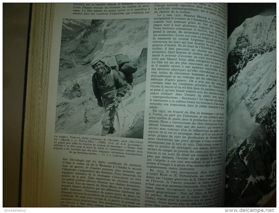 1956  : LA MONTAGNE...Alpinisme,  nombreuses photographies (sous la direction de Maurice Herzog)