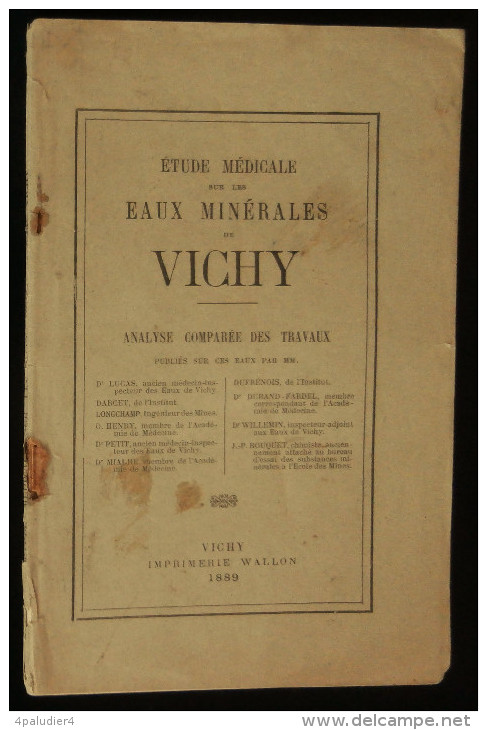 ( ALLIER THERMALISME ) ETUDE MEDICALE EAUX MINERALES DE VICHY 1889 Imprimerie WALLON - Bourbonnais