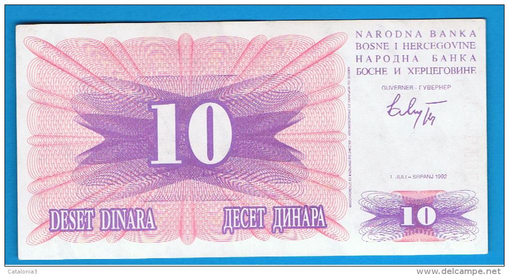 BOSNIA - 10 Dinara 1992 SC  P-10 - Bosnië En Herzegovina