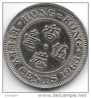 *hong Kong 50 Cents 1963 H  Km  30.1   Xf+ - Hong Kong