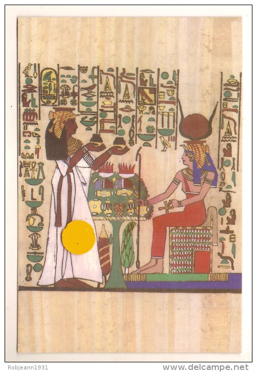 Egypte-temple D'abou Simbem-queen Nefertari Offering To Goddess Hathor.mural Painting From Hathor Temple At Abou Simble - Abu Simbel