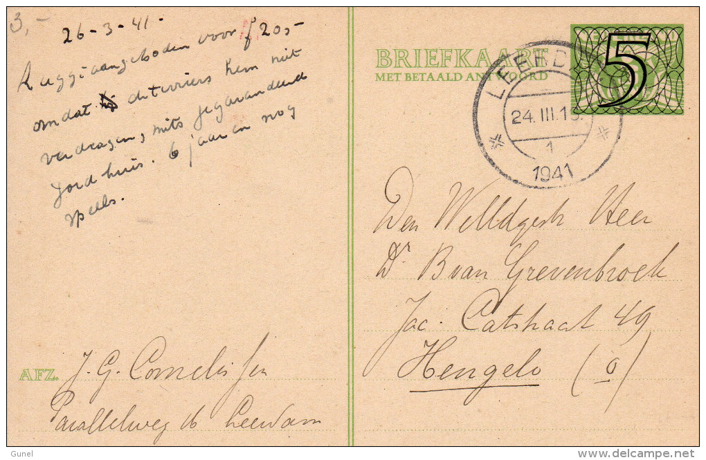 Bk G265 V-kaart  Leerdam - Hengelo - Postal Stationery