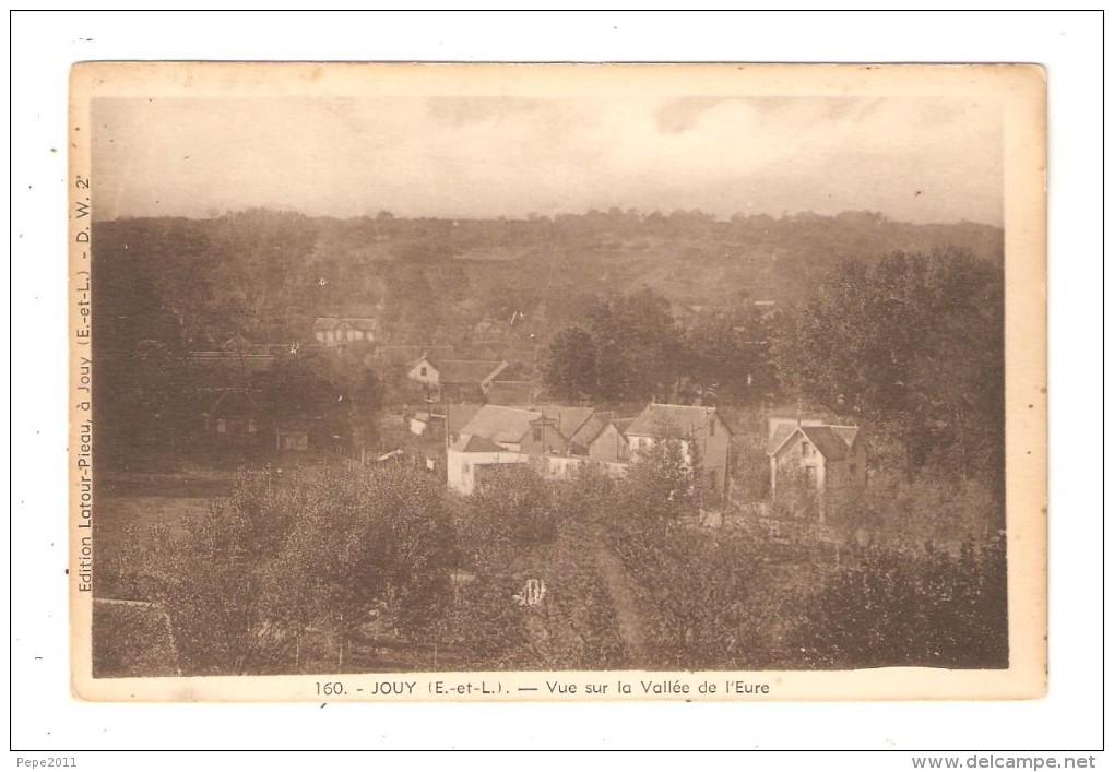 CPA 28 JOUY Vue Sur La Vallée De L'Eure : Groupe De Maisons - Bois - Jouy