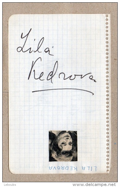 2 AUTOGRAPHES SUR PAPIER - LILA KEDROVA + GENEVIEVE PAGE - Autres & Non Classés