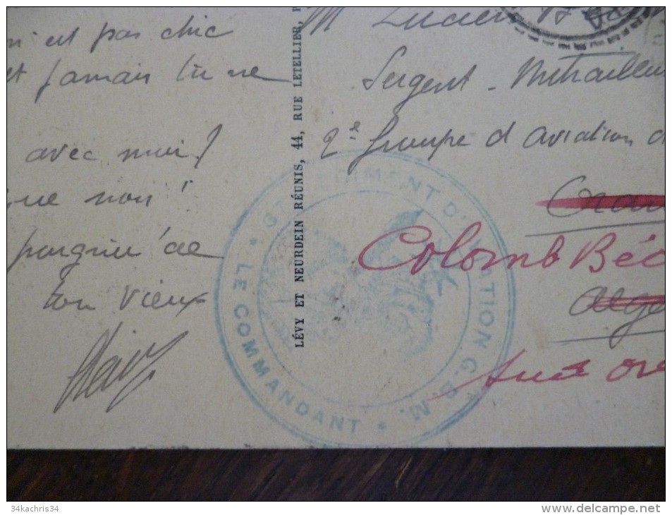 Sur CPA Meknes  Maroc Cachet Militaire 37ème Régiment D'aviation G.B.M. - Cartas & Documentos