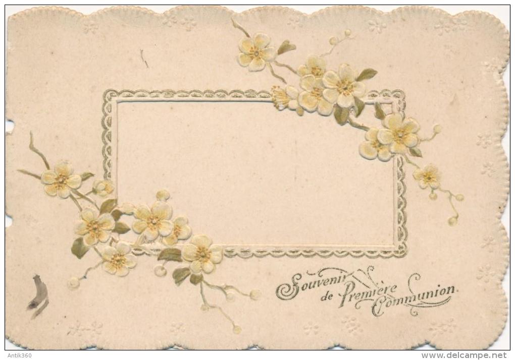 Carte De Voeux Chromo Gaufrée  Souvenir De Première Communion Viege - Autres & Non Classés