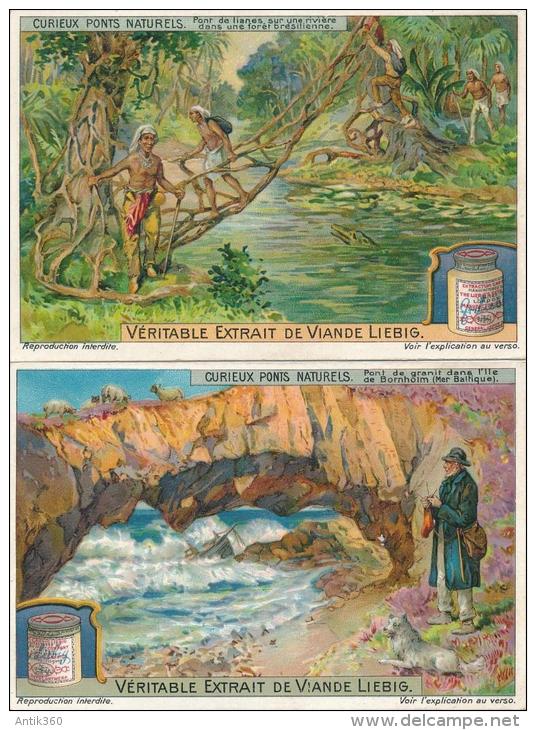 Lot 2 Chromos Liebig Série S1057 1912 Curieux Ponts Naturels - Liebig