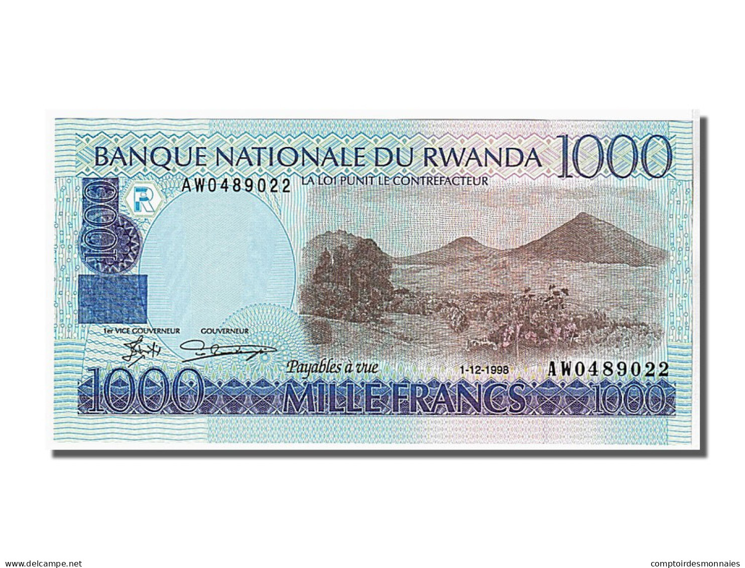 Billet, Rwanda, 1000 Francs, 1998, NEUF - Ruanda