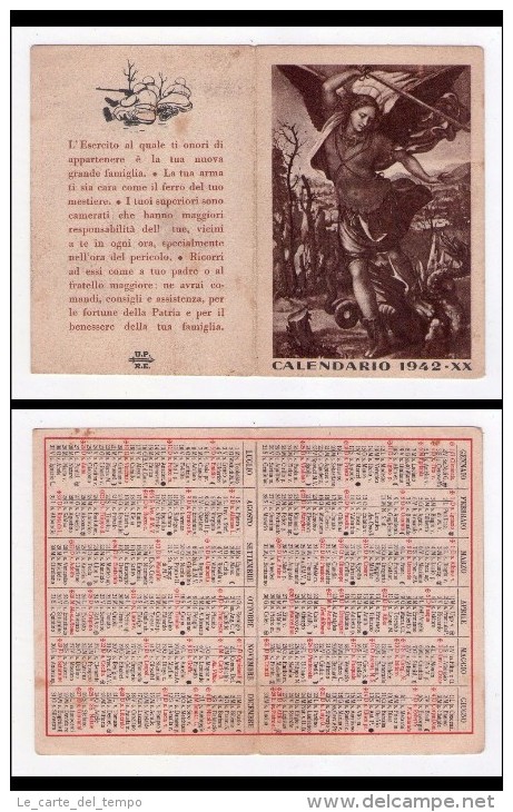 Calendario 1942 - XX Esercito Italiano U.P.R.E. (San Michele) - Formato Grande : 1941-60