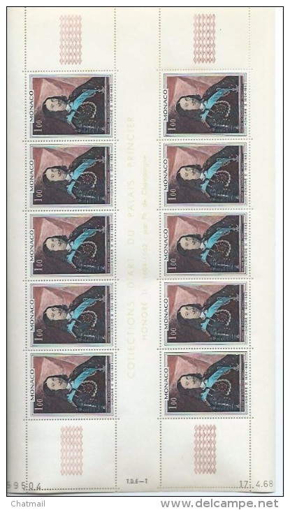 MONACO - Collection D´Art Du Palais Princier  - Lot 10 Feuilles,coin Daté, De 10 Timbres Neufs - (voir Scans Et Détails) - Lots & Serien