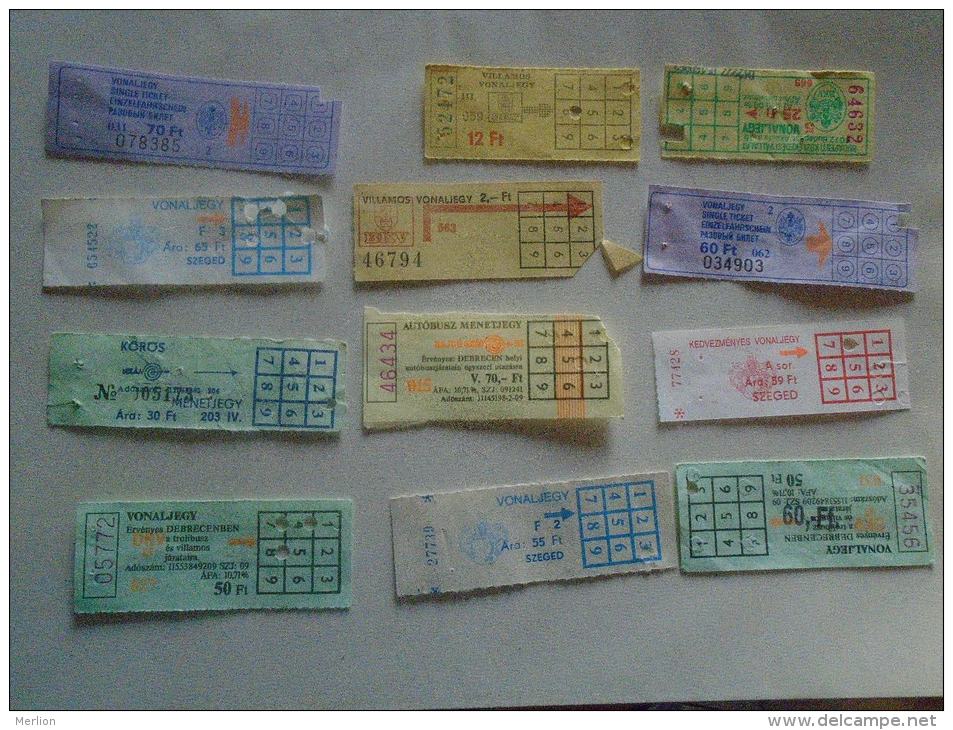 Hungary   Lot Of      One Way  Tram  And Bus   Tickets   1980-90's   - D137263 - Europe