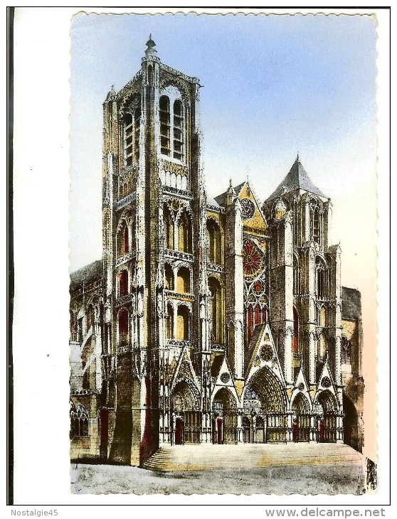 4 Cartes De  Bourges Cathedrale  :201.E.Maquaire*GN 47 Les 5 Portails/militaires*13.LL, L'Abside*CN 43.vue Latérale Sud - Bourges