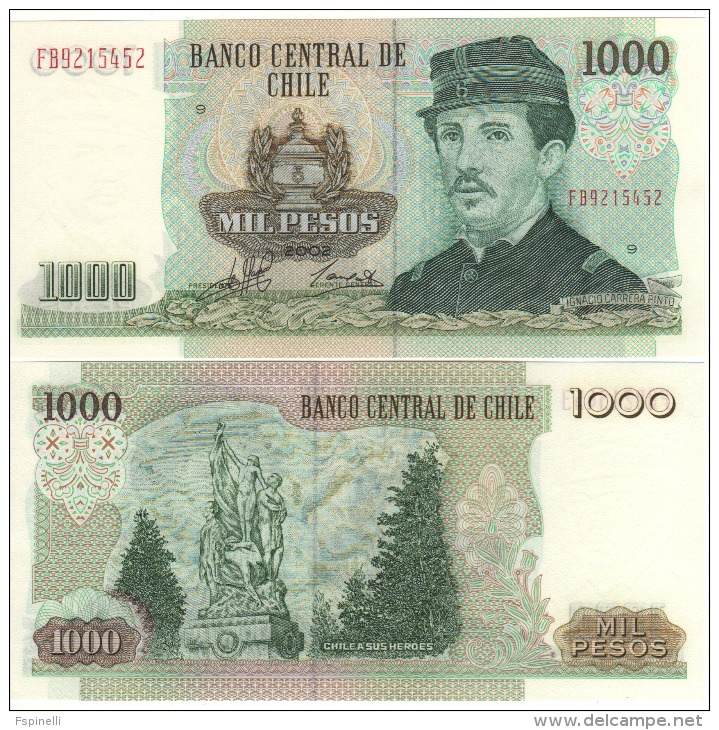 CHILE   1'000  Pesos ,       P154f     2002   UNC - Cile