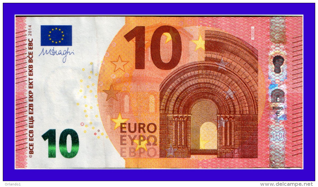 "SF" ITALY Firma DRAGHI S002 A1 AUNC SEE SCAN!!! - 10 Euro