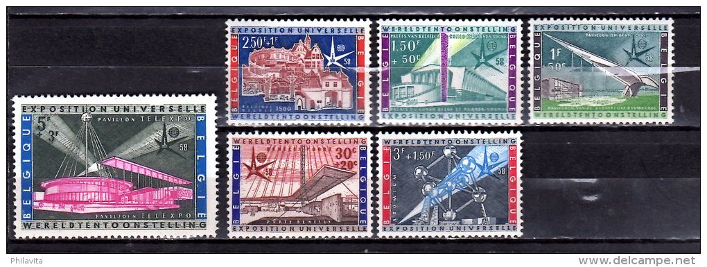 1958 Belgium / Belgique - World Expo Brussel - Set Of 6 V Paper - MNH** Mi 1094/1099 - 1958 – Brüssel (Belgien)