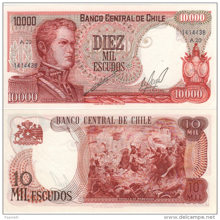 CHILE   10'000  Escudos ,       P148   ND    UNC - Chili