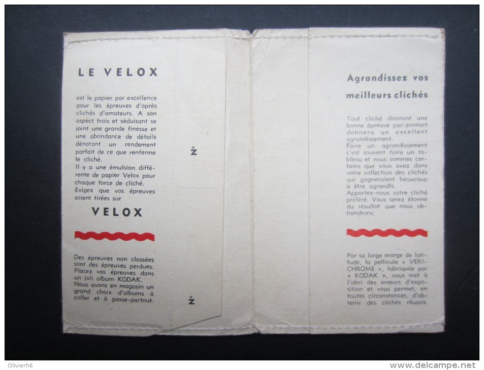 POCHETTE PHOTO (M1505) KODAK (2 Vues) V. BEYENS De Paris CHARLEROI Rue De Dampremy, 5 * Photo Papier VELOX - Andere & Zonder Classificatie