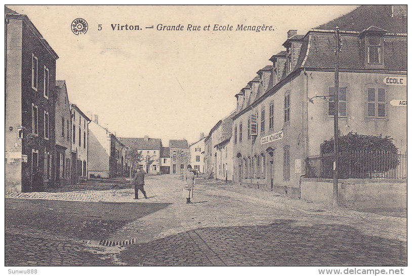 Virton - Grande Rue Et Ecole Ménagère (animation) - Virton