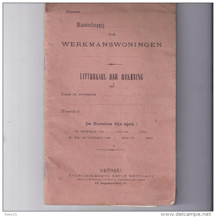 Werkmanswoningen Borgloon Uitreksel Der Rekening  1929 - Material Und Zubehör