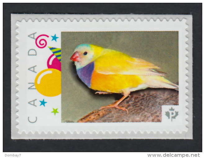 GOULDIAN FINCH, BIRD KINGDOM Picture Postage MNH Stamp Canada 2015 [p15/12bk4/2] - Passereaux