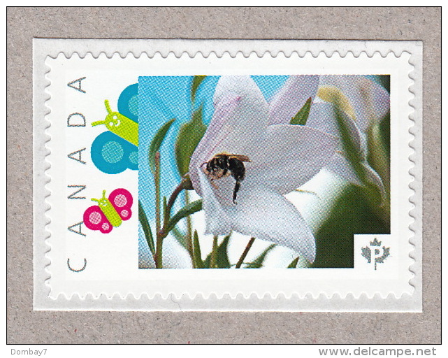 BEE ON GIANT BELL FLOWER Picture Postage MNH Stamp Canada 2016 [p16/02sn13] - Honeybees