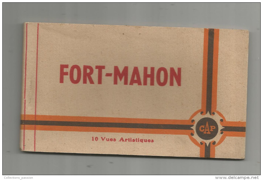 Cp , 80 , FORT MAHON , 10 Vues Artistiques , Ed : Cap , Bateaux , Marché , Automobiles.. CARNET DE 10 CARTES POSTALES - Fort Mahon