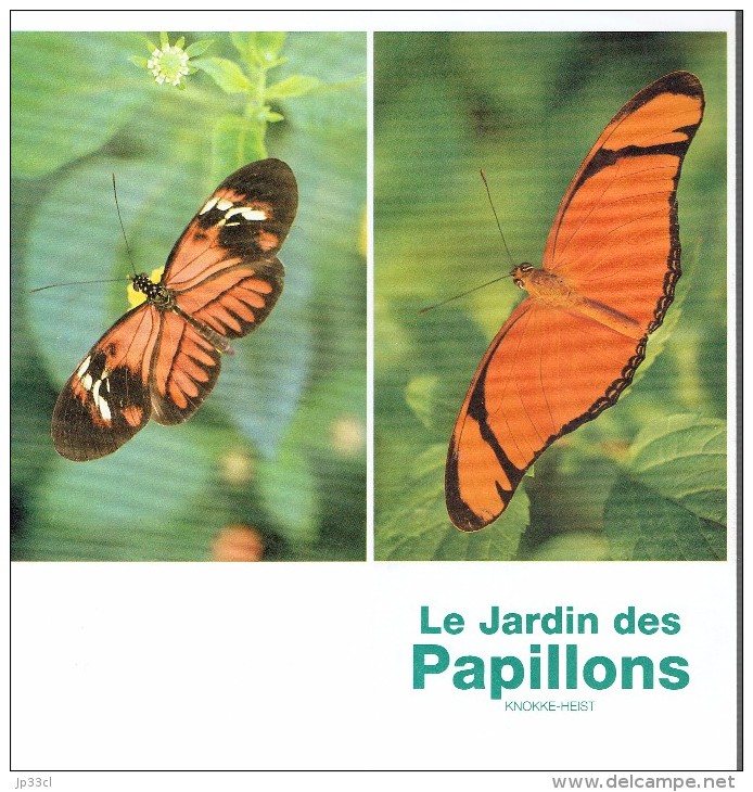 Ancien Dépliant Sur Le Jardin Des Papillons Et Le Zwin (Knokke, Belgique) - Tourism Brochures