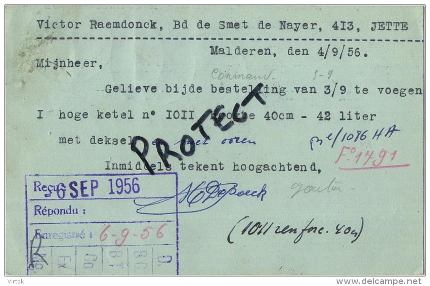 Malderen :  Marcel De Boeck :  Ijzerwaren    (  2 Scans ) - Londerzeel