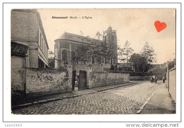 03650-LE-59-Abancourt-L' Eglise-----------animée-attelage-ane - Autres & Non Classés