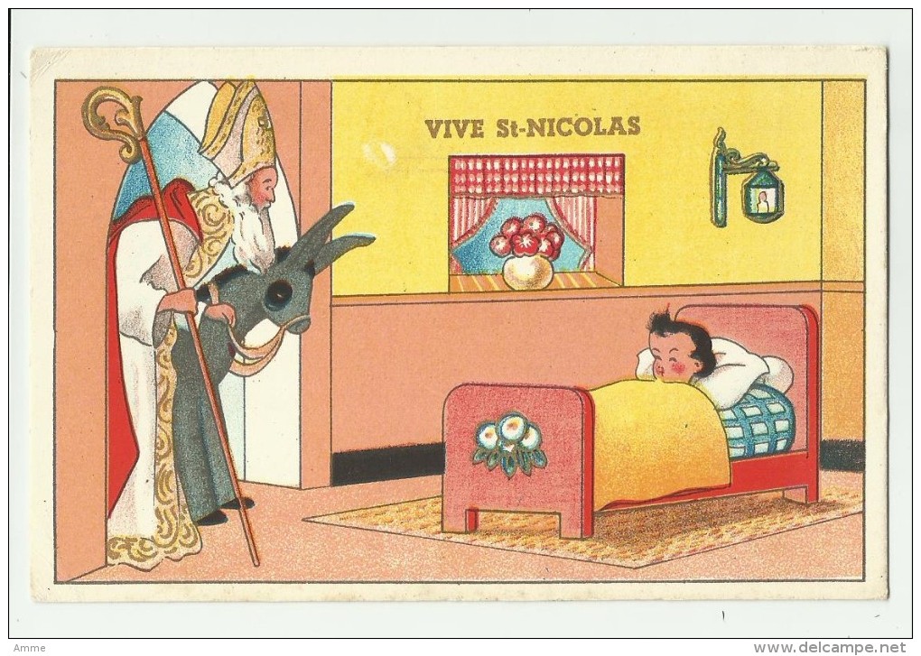 Vintage Postcard  *  Vive St. Nicolas - Nikolaus