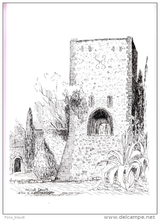 Vers 1970 - Gravure D´Antoinette Demuth - Cogolin (Var) - La Tour De L'Horloge - FRANCO DE PORT - Prints & Engravings