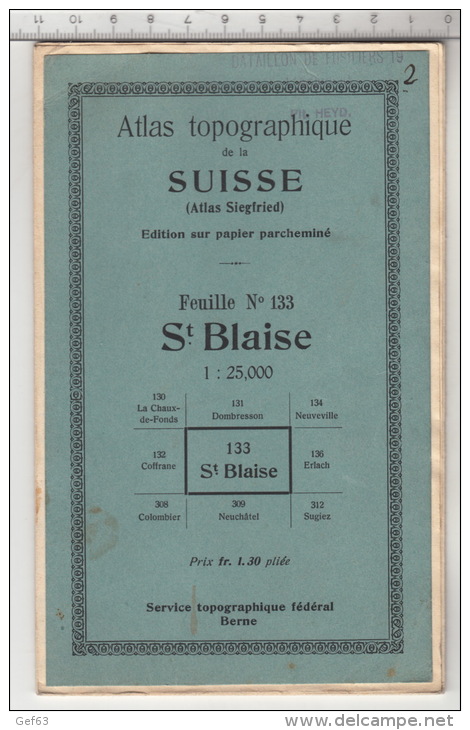 Atlas Topographique De La Suisse (Atlas Siegfried) - St. Blaise - Cartes Topographiques