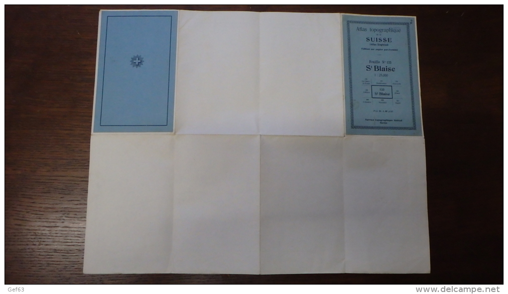 Atlas Topographique De La Suisse (Atlas Siegfried) - St. Blaise - Cartes Topographiques