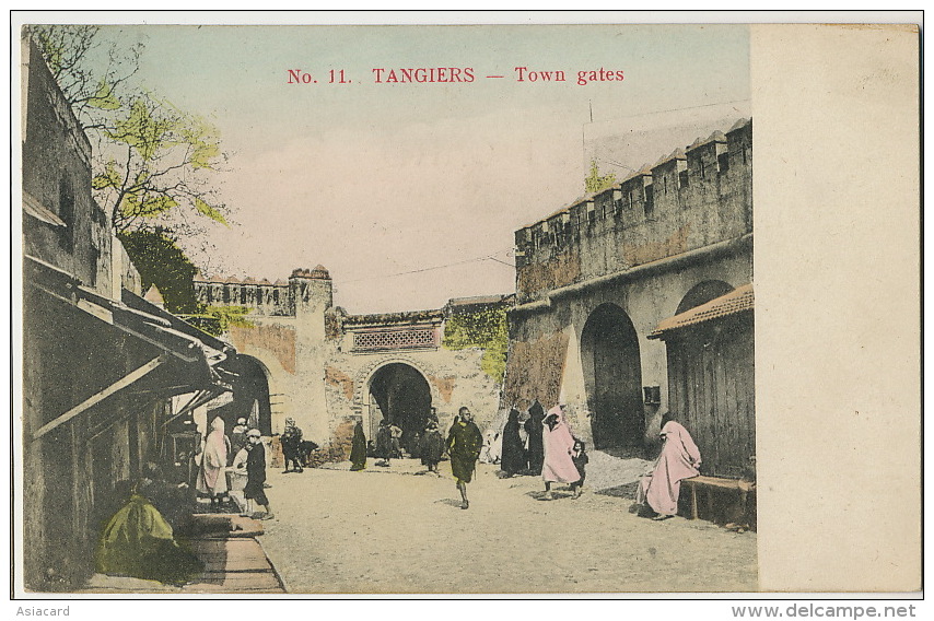 11 Tangiers Tanger Town Gates Gibraltar Card Undivided Back Hand Colored - Tanger