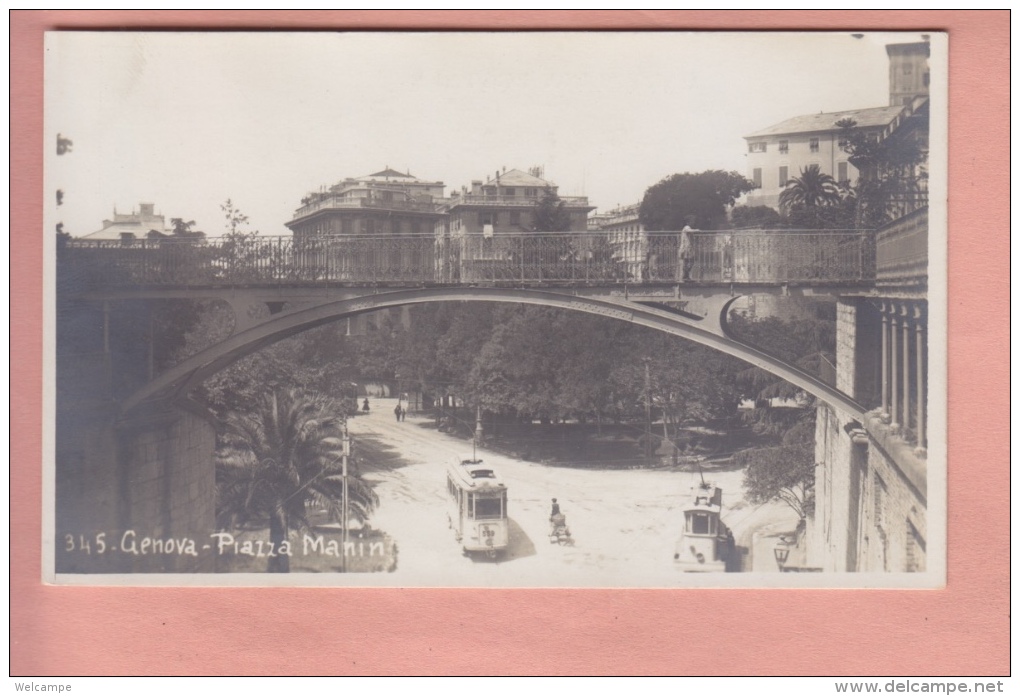 OLD POSTCARD   ITALY ITALIA  GENOVA TRAM  PIAZZA MANIN - Genova (Genoa)