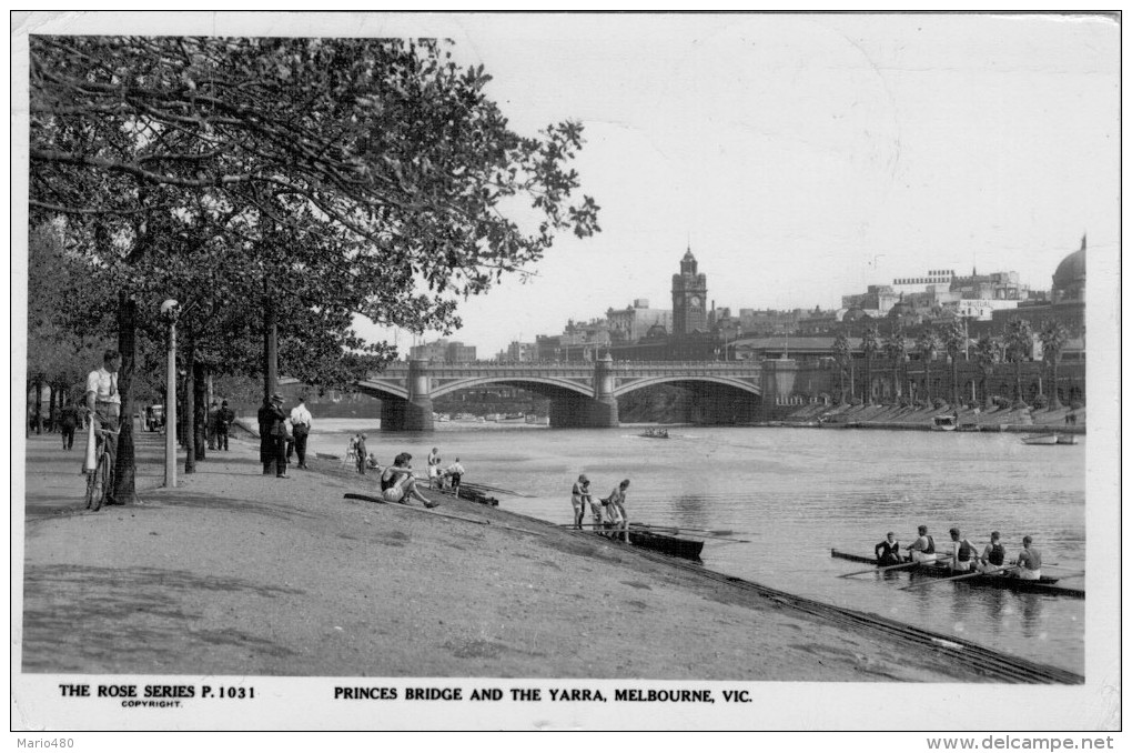 MELBOURNE PRINCES BRIDGE AND THE YARRA    (INDIRIZZATA E APPARTENUTA AL "COMM GILBERTO GOVI) 2 SCAN  (VIAGGIATA) - Melbourne