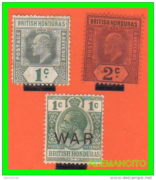 GRAN BRETAÑA BRITISH -HONDURAS  SELLOS DIFERENTES VALORES  AÑOS 1902-18 - British Honduras (...-1970)