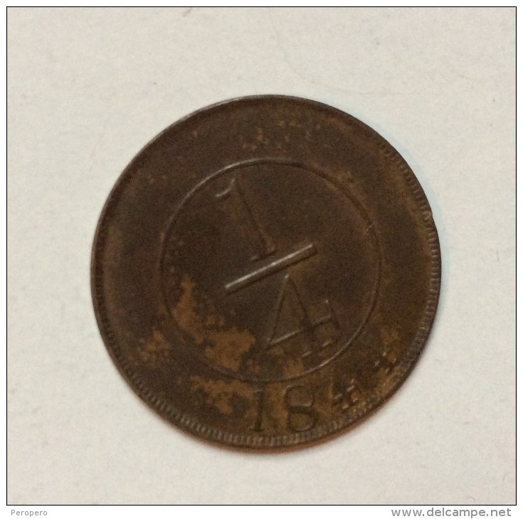 VINTAGE COIN   REPUBLICA DOMINICANA   1/4 REAL  1844. - Dominicaine