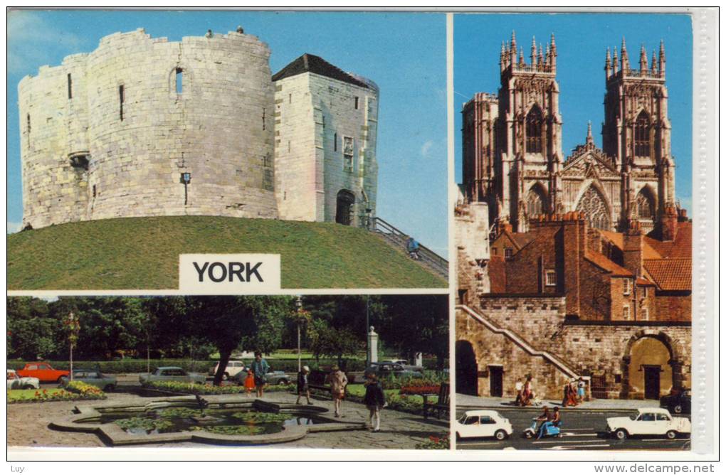 YORK - Multi View, Cliffords Tower, City War Memorial, The Minster - York