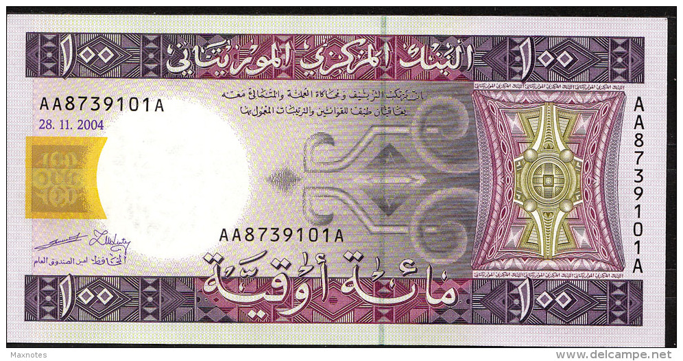 MAURITANIA   : 100 Ouguiya - P10a - 2004  - UNC - Mauritania