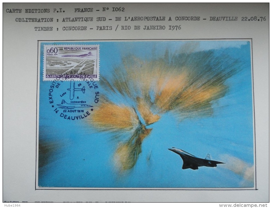 CARTE MAXIMUM CARD CONCORDE ET LE BANG 22 AOUT 1976 DEAUVILLE - Concorde