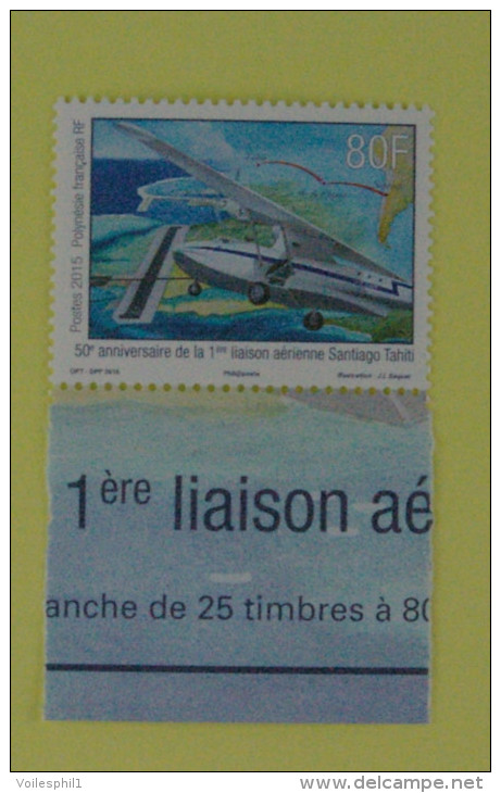 Polynésie Francaise 2015 "50e Anniversaire De La 1 Ere Liaison Aérienne Santiago Tahiti" - Covers & Documents