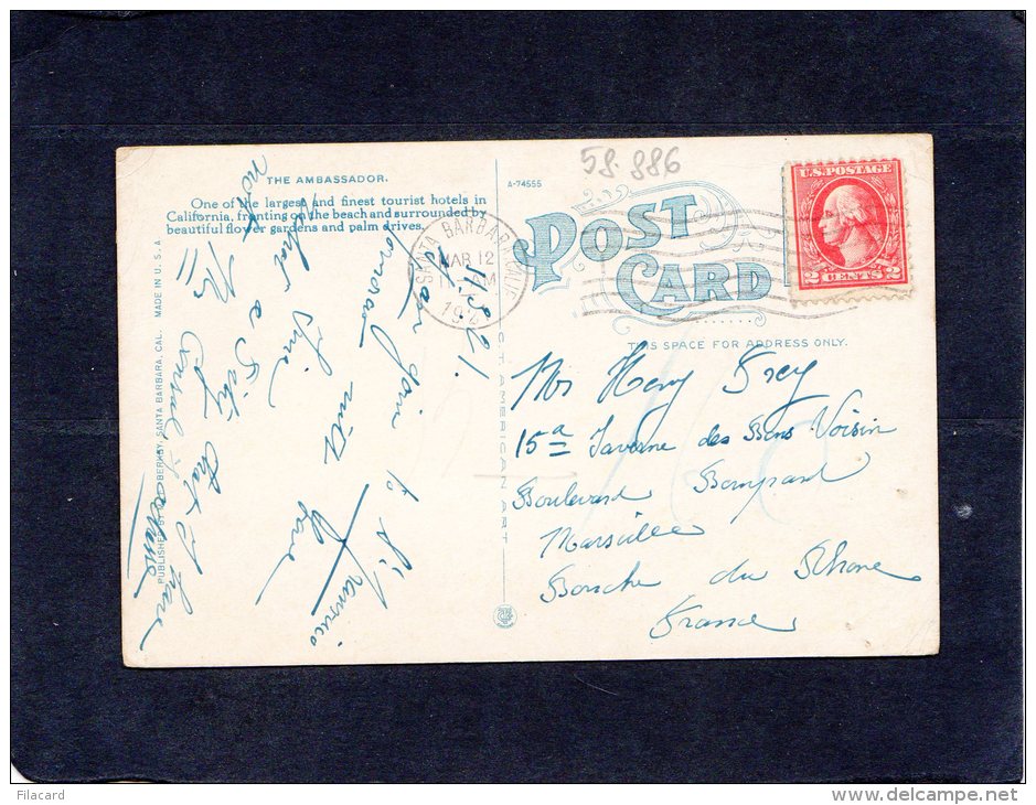 58886    Stati  Uniti,  The  Ambassador,  Santa Barbara,  Cal.,  VG  1921 - Santa Barbara