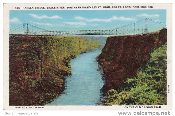 On The Old Oregon Trail Hansen Bridge Snake River Southern Idaho - Other & Unclassified